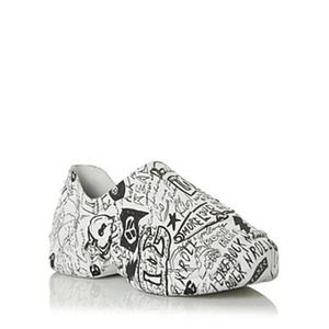 Dolce & Gabbana Men's Toy Graffiti Print Slip On Low Top Sneakers Dark Side US 7